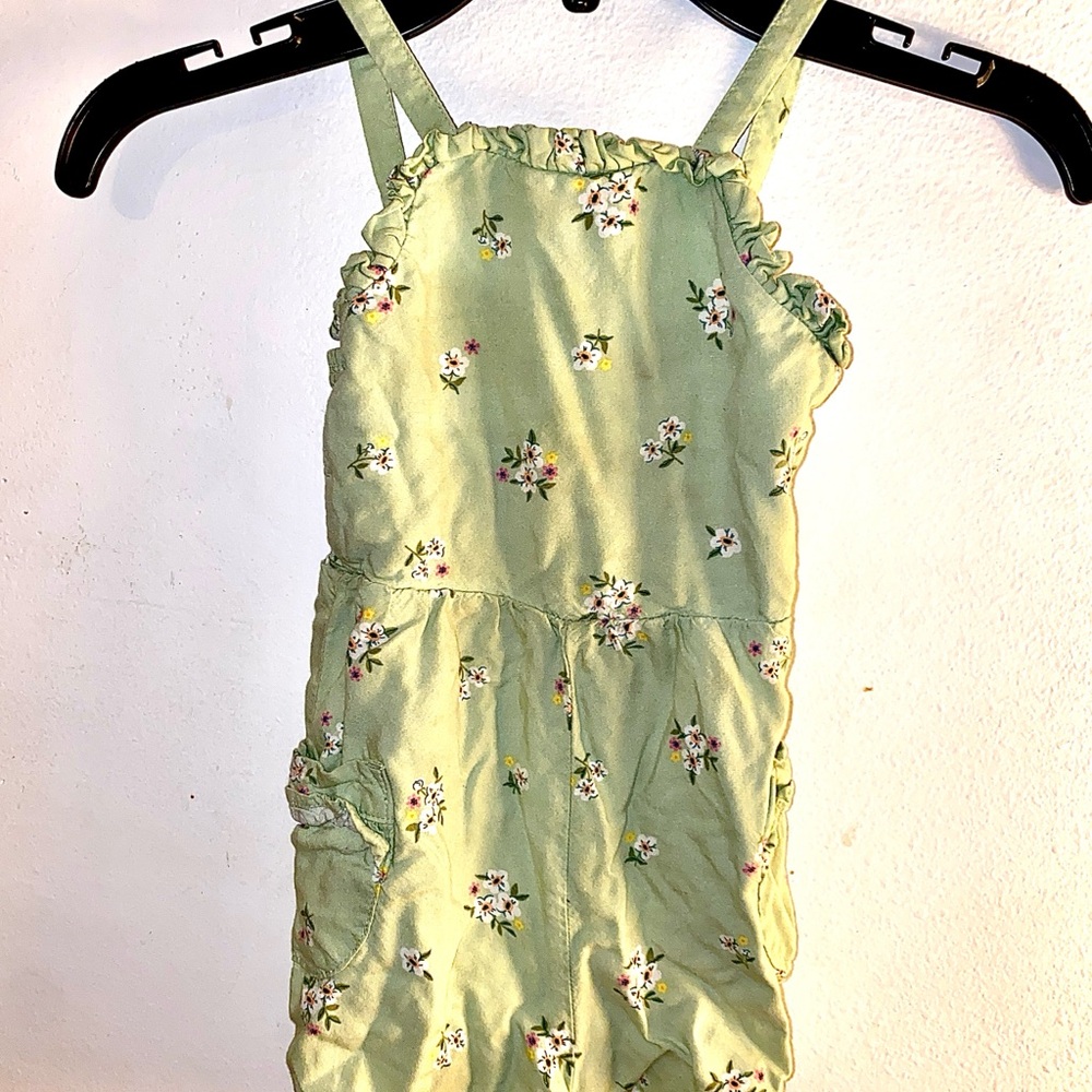 Cat & Jack Green Floral Kids Romper